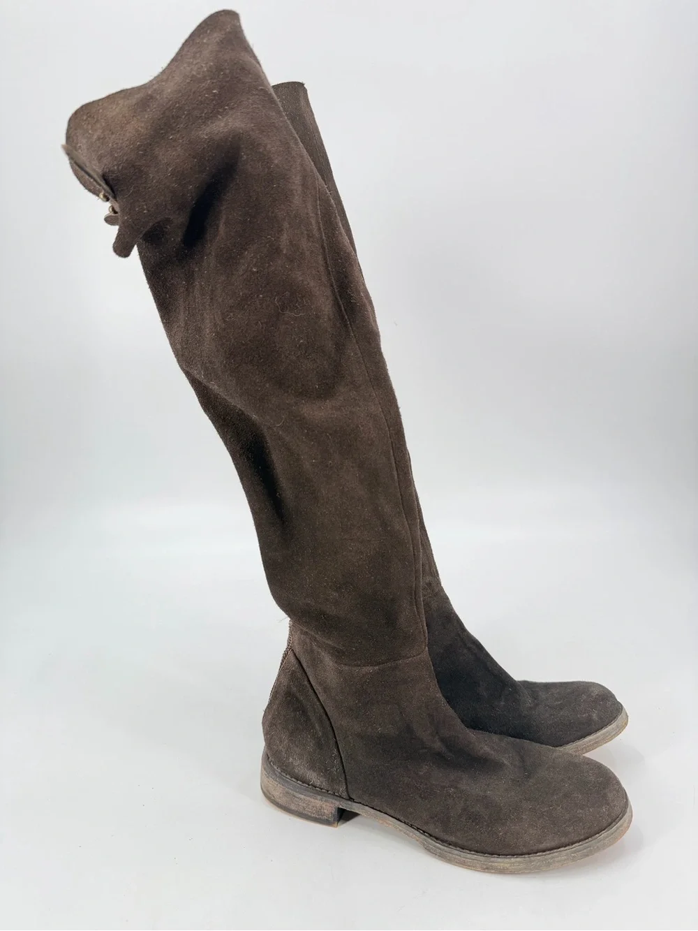 Free People Carlisle Brown Suede Over the Knee Boots 38